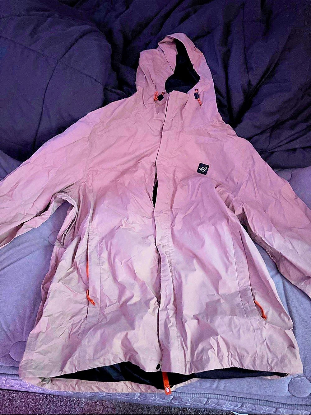 Dutch Bros Lightweight Hooded Windbreaker Rain Jacket Beige 2XL